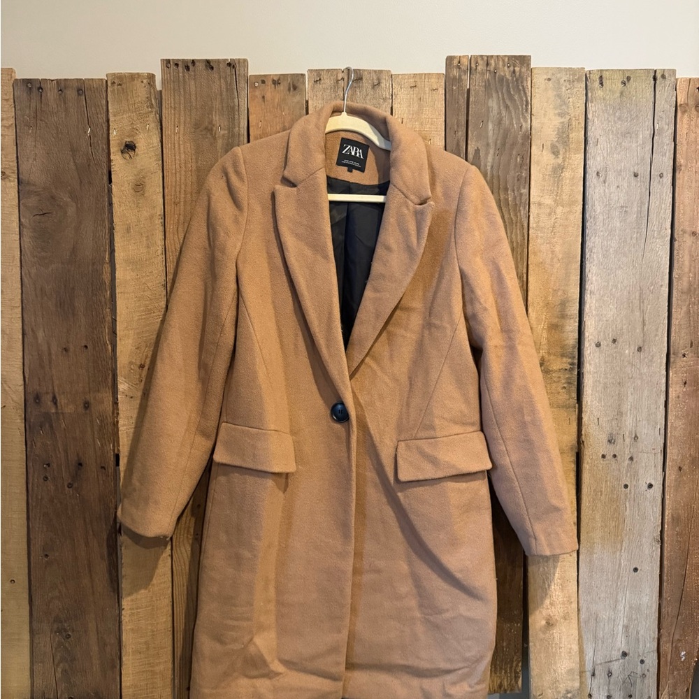 Zara Camel Blazer Coat for Women